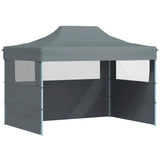 Professional Folding Party Tent with 3 Sidewalls 3x4 m Steel Anthracite 48896