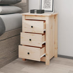 ZNTS Bedside Cabinet 40x35x61.5 cm Solid Wood Pine 813699