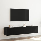 TV Wall Cabinet 2 pcs Black Oak 80 x 35 x 31 cm Engineered Wood 863109