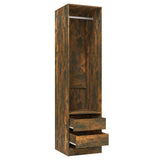 Wardrobe with Drawers Smoked Oak 50x50x200 cm Engineered Wood 815348
