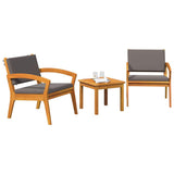Bistro Set with Cushion 3 pcs Brown Polyester 4106470
