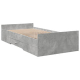 Bed Frame Concrete grey Engineered wood Small Single Bed Frame 3280352
