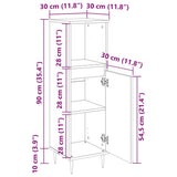 Bathroom Cabinet Old Wood 30x30x100 cm Engineered Wood 857205