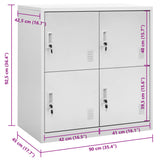 336432 Locker Cabinet Light Grey 90x45x92,5 cm Steel