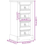 ZNTS Bedside Cabinet Corona 35x32.5x74 cm Solid Wood Pine 4005654