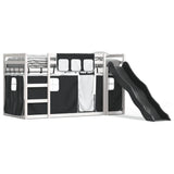 Bunk Bed without Mattress with Slide White and Black 90x200 cm 3284110