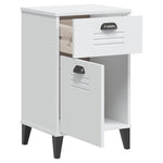 ZNTS Bedside Cabinet VIKEN White Solid Wood Pine 374914