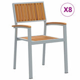 Stacking Chair 8 pcs Brown 56 x 57 x 87 cm Solid Acacia Wood 3284396