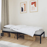 Metal Bed Frame without Mattress Black 75x190cm 350836