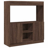 Highboard Brown Oak 92x33x100 cm Engineered Wood 855130