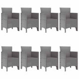 Garden Dining Set 9 pcs Light Grey Polypropylene 3378587
