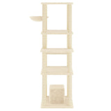Cat Tree with Sisal Scratching Posts Cream 154 cm 172055