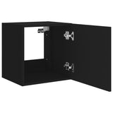 TV Wall Cabinets with LED Lights 2 pcs Black 40.5x35x40 cm 837249