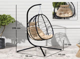 Hanging Egg Chair Outdoor Indoor Garden Swing Chair with Folding Basket, Thickened Cushion, Garden T3398P327931