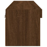 TV Cabinet with LED Lights Brown Oak 80x30x30 cm 837153