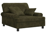 XL Armchair with Cushions Green 1.5 Lines Fabric 42043481