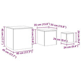 Side Tables 3 pcs Concrete Grey Engineered Wood 808589