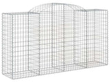 Arched Gabion Baskets 11 pcs 200x50x140/160 cm Galvanised Iron 3146371