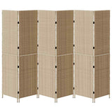 Room Divider Folding Manual Beige 292 x 180 cm Poly Rattan 42003677