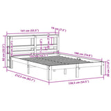 Bed Frame without Mattress Wax Brown 135x190 cm Double Solid Wood Pine 3306060