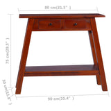 Console Table Classical Brown 90x30x75cm Solid Mahogany Wood 288892