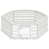 6 Panel Dog Playpen White 122 x 106 x 40 cm Plastic 42027217