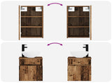 Bathroom Furniture Set 3 pcs Old Wood 33 x 34.5 x 160 cm 3406091