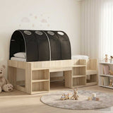 Bed with Tunnel 3 pcs Sonoma and Black Engineered Wood 3423592