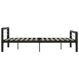 Bed Frame without Mattress Black and White Metal 160x200 cm 284554