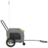 Pet Bike Trailer with Storage Green and grey 125 x 53 x 54 cm 93850