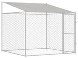 Dog Cage with Roof Silver 200 x 200 x 258 cm Steel and PE 42009131
