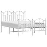 Metal Bed Frame without Mattress with Footboard White 120x190cm 353503