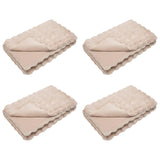 Anti-Slip Faux Rabbit Fur Blanket Olite 4 pcs Beige Polyester 42021792