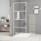 Walk-in Shower Wall White 80x195 cm Clear ESG Glass 152140