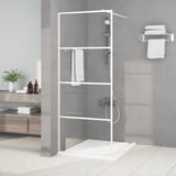 Walk-in Shower Wall White 80x195 cm Clear ESG Glass 152140