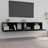 TV Cabinets 2 pcs Black 80x30x30 cm Engineered Wood 804536