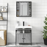 2 Piece Bathroom Furniture Set Grey Sonoma Engineered Wood 3214718