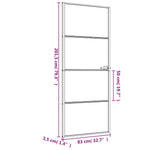 Interior Door Slim Black 83x201.5 cm Tempered Glass and Aluminium 155119