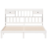 Bookcase Bed without Mattress White 180x200cm Solid Wood Pine 3322608
