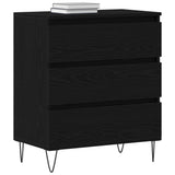Sideboard with Drawer Black Oak 60 x 35 x 70 cm Engineered Wood 863497