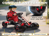 Pedal Go Kart for Kids Aged 3-6 Years, with Freewheel System, Brake, EVA Anti-Slip Wheels, Red T3398P378924