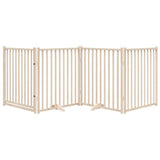 Dog Gate with Door Foldable 4 Panels 320 cm Solid Wood Fir 352275