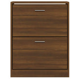 Shoe Cabinet Brown Oak 63x24x81 cm Engineered Wood 342563