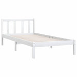 810068 Bed Frame without Mattress White Solid Wood 90x200 cm