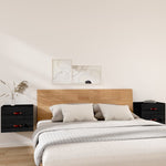 ZNTS Wall-mounted Bedside Cabinets 2 pcs Black 50x36x40 cm 820985