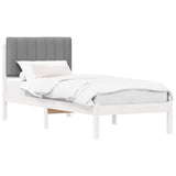 Bed Frame with Upholstered Headboard Light Grey 75 x 190 cm 878093