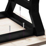 Coffee Table Y-Frame 80x50x40.5 cm Solid Wood Pine and Steel 3282772