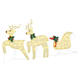 LED Reindeers 5 pcs Gold Fabric 3385887