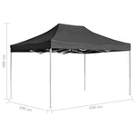 Professional Folding Party Tent Aluminium 4.5x3 m Anthracite 45493