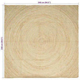 Area Rugs White 240 x 240 cm Jute 42010727